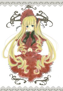 Rating: Safe Score: 0 Tags: 1girl blonde_hair blue_eyes blush bonnet bow bowtie dress flower image long_hair long_sleeves looking_at_viewer red_dress rose shinku solo very_long_hair User: admin