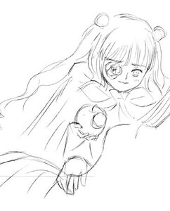 Rating: Safe Score: 0 Tags: 1girl double_bun greyscale image kirakishou long_hair looking_at_viewer monochrome sketch smile solo User: admin