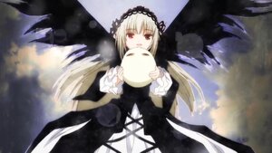 Rating: Safe Score: 0 Tags: 1girl bangs black_dress black_ribbon black_wings dress flower frilled_sleeves frills hairband holding image lolita_hairband long_hair long_sleeves looking_at_viewer red_eyes rose silver_hair solo suigintou wings User: admin