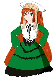 Rating: Safe Score: 0 Tags: 1girl brown_hair dress frills full_body green_dress green_eyes hand_on_hip hat heterochromia image lolita_fashion long_hair long_sleeves looking_at_viewer red_eyes ribbon simple_background solo suiseiseki twintails very_long_hair white_background User: admin