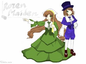 Rating: Safe Score: 0 Tags: 2girls blue_dress brown_hair dress full_body green_dress green_eyes hat head_scarf heterochromia image long_hair long_sleeves looking_at_viewer multiple_girls pair pantyhose red_eyes siblings sisters smile souseiseki suiseiseki top_hat twins very_long_hair watering_can white_background User: admin