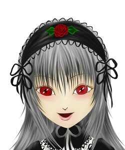 Rating: Safe Score: 0 Tags: 1girl :d bangs black_dress black_ribbon blush flower frills hairband image long_hair looking_at_viewer open_mouth red_eyes ribbon rose silver_hair simple_background smile solo suigintou white_background User: admin