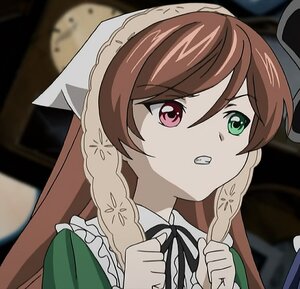 Rating: Safe Score: 0 Tags: 1girl animal_ears black_ribbon blurry braid brown_hair clenched_teeth depth_of_field dress green_eyes heterochromia image long_hair looking_at_viewer neck_ribbon red_eyes ribbon solo suiseiseki teeth twin_braids upper_body User: admin