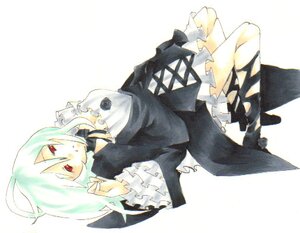 Rating: Safe Score: 0 Tags: 1girl ahoge albino choker dress frilled_sleeves frills image long_sleeves marker_(medium) red_eyes ribbon solo striped suigintou traditional_media white_hair wide_sleeves User: admin