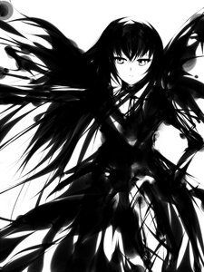 Rating: Safe Score: 0 Tags: 1girl akemi_homura akuma_homura black_dress black_hair closed_mouth dress expressionless floating_hair greyscale image long_hair looking_at_viewer monochrome simple_background solo suigintou very_long_hair white_background User: admin