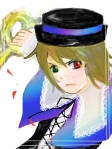 Rating: Safe Score: 0 Tags: 1girl blonde_hair hat heterochromia image looking_at_viewer red_eyes ribbon short_hair solo souseiseki top_hat User: admin