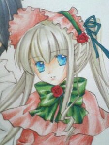 Rating: Safe Score: 0 Tags: 1girl blue_eyes bow bowtie dress flower image long_hair looking_at_viewer ribbon rose shinku silver_hair simple_background solo User: admin