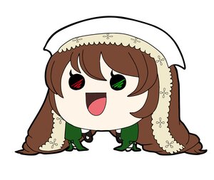 Rating: Safe Score: 0 Tags: 1girl :d brown_hair chibi green_eyes image long_hair open_mouth simple_background smile solo striped suiseiseki vertical_stripes white_background User: admin