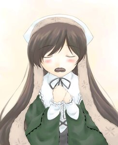 Rating: Safe Score: 0 Tags: 1girl bangs black_hair blush candy chocolate closed_eyes dress english_text eyebrows_visible_through_hair facing_viewer food green_dress heart heart-shaped_chocolate hide_(rightstuff_annex) image long_hair long_sleeves mouth_hold open_mouth own_hands_together ribbon rozen_maiden solo suiseiseki valentine very_long_hair User: admin