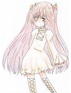 Rating: Safe Score: 0 Tags: 1girl blush boots dress flower image kirakishou long_hair long_sleeves pink_hair simple_background solo standing traditional_media very_long_hair watercolor_(medium) white_background User: admin