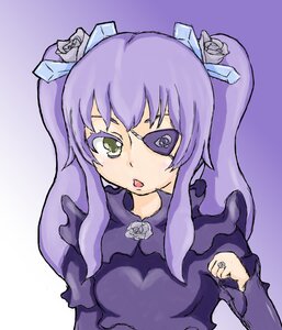 Rating: Safe Score: 0 Tags: 1girl auto_tagged barasuishou dress eyepatch flower hair_ornament image jewelry long_hair purple_hair ring rose solo twintails User: admin