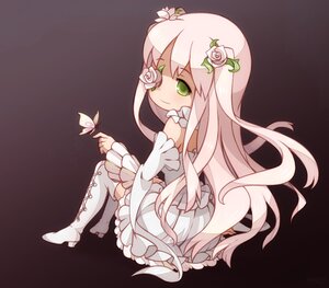 Rating: Safe Score: 0 Tags: 1girl boots bug butterfly dress elbow_gloves flower frills green_eyes hair_ornament high_heels image insect kirakishou long_hair pink_hair rose sitting smile solo thigh_boots thighhighs very_long_hair white_flower white_rose User: admin