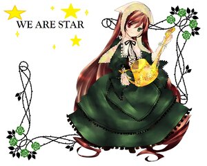 Rating: Safe Score: 0 Tags: 1girl brown_hair dress flower frills full_body green_dress green_eyes head_scarf heterochromia image long_hair long_sleeves looking_at_viewer plant red_eyes rose solo star_(symbol) starry_background suiseiseki thorns twintails very_long_hair vines watering_can yellow_rose User: admin