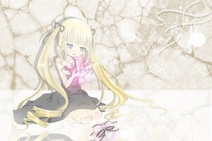 Rating: Safe Score: 0 Tags: 1girl blonde_hair blue_eyes bug butterfly dress hair_ribbon image insect long_hair ribbon shinku sitting solo twintails very_long_hair User: admin