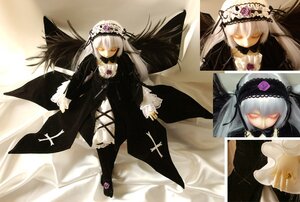 Rating: Safe Score: 0 Tags: 1girl black_wings doll dress flower frills hairband long_hair long_sleeves multiple_views silver_hair solo suigintou wings User: admin