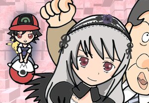 Rating: Safe Score: 0 Tags: 1boy 1girl black_hair black_wings doll dress gothic_lolita hairband image open_mouth pokemon_(creature) red_eyes silver_hair smile solo suigintou wings User: admin