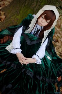 Rating: Safe Score: 0 Tags: 1girl black_dress brown_hair closed_eyes closed_mouth dress green_dress hands_clasped hands_together long_hair long_sleeves own_hands_together solo suiseiseki User: admin
