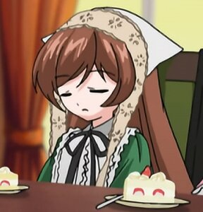 Rating: Safe Score: 0 Tags: 1girl blurry blurry_background blurry_foreground brown_hair cake cake_slice chair closed_eyes depth_of_field dress food frills fruit head_scarf image long_hair long_sleeves motion_blur pastry plate solo strawberry strawberry_shortcake suiseiseki table User: admin