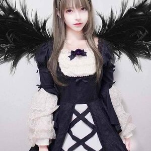 Rating: Safe Score: 0 Tags: 1girl black_dress black_wings blonde_hair dress feathered_wings feathers lips long_hair long_sleeves rose solo suigintou wings User: admin