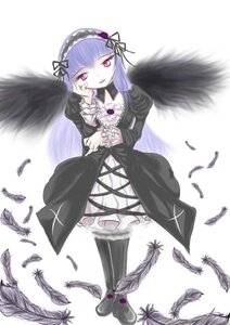 Rating: Safe Score: 0 Tags: 1girl bird black_feathers black_wings boots dress feathered_wings feathers frills full_body hairband image lolita_hairband long_hair long_sleeves looking_at_viewer pink_eyes ribbon solo suigintou thighhighs white_feathers wings User: admin