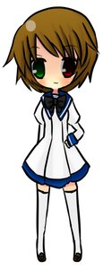 Rating: Safe Score: 0 Tags: 1girl blush bow bowtie brown_hair dress full_body green_eyes heterochromia image long_sleeves looking_at_viewer red_eyes short_hair simple_background smile solo souseiseki standing thighhighs white_background white_dress white_legwear User: admin