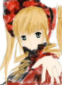 Rating: Safe Score: 0 Tags: 1girl bangs blonde_hair blue_eyes image long_hair long_sleeves looking_at_viewer parted_lips shinku simple_background solo twintails upper_body white_background User: admin