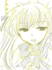 Rating: Safe Score: 0 Tags: 1girl auto_tagged bangs eyebrows_visible_through_hair flower hair_between_eyes image long_hair looking_at_viewer monochrome rose shinku sketch solo User: admin