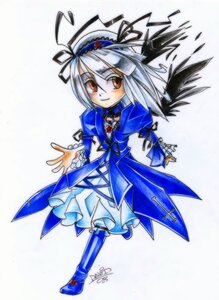 Rating: Safe Score: 0 Tags: 1girl blue_dress dress frills full_body image long_sleeves looking_at_viewer marker_(medium) ribbon short_hair signature smile solo suigintou traditional_media white_background white_hair wings User: admin