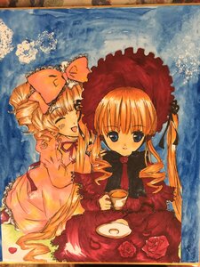 Rating: Safe Score: 0 Tags: 2girls blonde_hair blue_eyes bonnet bow closed_eyes cup dress drill_hair flower hat hinaichigo image long_hair long_sleeves looking_at_viewer multiple_girls open_mouth pair pink_bow red_dress red_flower red_rose rose shinku smile tea teacup traditional_media twin_drills twintails User: admin