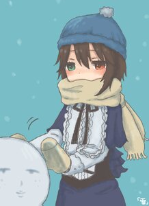 Rating: Safe Score: 0 Tags: 1girl blush brown_hair hat heterochromia image long_hair red_eyes scarf snow snowing solo souseiseki User: admin