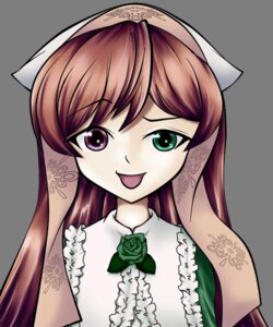 Rating: Safe Score: 0 Tags: 1girl brown_hair flower green_dress green_eyes hat head_scarf heterochromia image long_hair rose smile solo striped suiseiseki tattoo tongue tongue_out User: admin