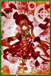 Rating: Safe Score: 0 Tags: 1girl border dress flower frills image long_hair looking_at_viewer orange_hair red_dress shinku solo standing twintails very_long_hair User: admin