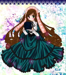 Rating: Safe Score: 0 Tags: 1girl blush brown_hair dress drill_hair frills green_dress green_eyes head_scarf heterochromia image long_hair long_sleeves looking_at_viewer red_eyes solo suiseiseki very_long_hair User: admin