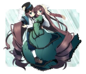 Rating: Safe Score: 0 Tags: 2girls boots brown_hair commentary_request dress drill_hair frills green_dress green_eyes hairband hat heterochromia holding_hands image long_hair long_sleeves multiple_girls open_mouth photoshop_(medium) red_eyes ribbon rozen_maiden short_hair siblings sisters smile solo soranagi souseiseki striped_background suiseiseki twin_drills twins very_long_hair User: admin