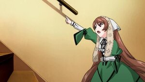 Rating: Safe Score: 0 Tags: 1girl arm_up brown_eyes brown_hair dress green_dress head_scarf image long_hair long_sleeves open_mouth outstretched_arm ribbon solo suiseiseki very_long_hair User: admin