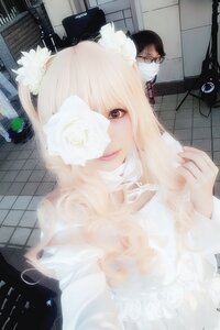 Rating: Safe Score: 0 Tags: 1girl bangs blonde_hair chain-link_fence fence flower kirakishou lips one_eye_covered photo solo tile_wall upper_body white_flower white_rose User: admin