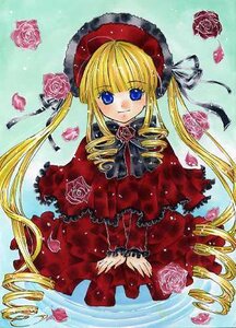 Rating: Safe Score: 0 Tags: 1girl blonde_hair blue_eyes bonnet bow bowtie dress drill_hair flower green_bow hat image long_hair long_sleeves looking_at_viewer marker_(medium) pink_flower pink_rose red_capelet red_dress red_flower red_rose rose shinku smile solo traditional_media twin_drills twintails User: admin
