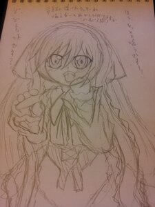 Rating: Safe Score: 0 Tags: 1girl frills glasses image long_hair long_sleeves looking_at_viewer monochrome open_mouth school_uniform serafuku sketch solo suiseiseki traditional_media User: admin