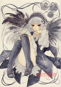 Rating: Safe Score: 0 Tags: 1girl black_wings boots dress feathers flower frilled_sleeves frills hairband image long_hair long_sleeves looking_at_viewer marker_(medium) red_eyes ribbon rose solo suigintou traditional_media watercolor_(medium) wings User: admin