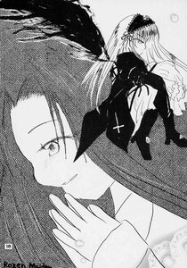 Rating: Safe Score: 0 Tags: 1girl bangs blush closed_mouth doujinshi doujinshi_#70 dress feathered_wings greyscale hairband halftone image long_hair long_sleeves looking_at_viewer monochrome multiple polka_dot smile solo suigintou wings User: admin