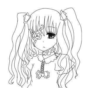 Rating: Safe Score: 0 Tags: 1girl blush eyebrows_visible_through_hair flower greyscale hair_ornament image kirakishou lineart long_hair looking_at_viewer monochrome ribbon simple_background solo striped upper_body white_background User: admin