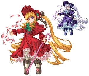 Rating: Safe Score: 0 Tags: 2girls blonde_hair blue_eyes bonnet boots bow costume_switch dress drill_hair flower frills full_body image long_hair long_sleeves looking_at_viewer multiple_girls red_dress rose shinku standing suigintou twintails very_long_hair wings User: admin