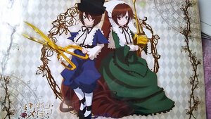 Rating: Safe Score: 0 Tags: 1boy argyle argyle_background blue_dress brown_hair checkered checkered_background checkered_floor chess_piece dress flower green_dress hat image pair ribbon short_hair siblings souseiseki suiseiseki twins User: admin