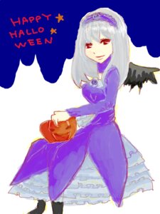Rating: Safe Score: 0 Tags: 1girl auto_tagged dress full_body hairband holding image long_hair long_sleeves looking_at_viewer purple_dress red_eyes smile solo suigintou wings User: admin