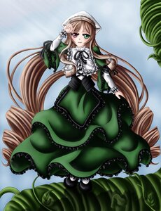 Rating: Safe Score: 0 Tags: 1girl brown_hair dress drill_hair frills full_body green_dress green_eyes heterochromia image lolita_fashion long_hair long_sleeves looking_at_viewer red_eyes smile solo standing suiseiseki twin_drills twintails very_long_hair watering_can User: admin