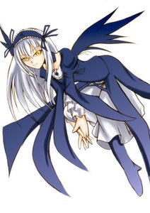 Rating: Safe Score: 0 Tags: 1girl dress frilled_sleeves frills full_body hairband image long_hair long_sleeves looking_at_viewer ribbon silver_hair smile solo suigintou very_long_hair white_background wings yellow_eyes User: admin