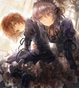 Rating: Safe Score: 0 Tags: 2girls :3 black_dress boots brown_hair commentary_request dress flower frilled_sleeves frills gothic_lolita hairband heterochromia hug image lolita_fashion long_hair long_sleeves looking_at_viewer multiple_girls pair purple_eyes ribbon rose rozen_maiden short_hair silver_hair smile souseiseki suigintou ultimate_asuka User: admin