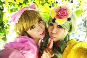 Rating: Safe Score: 0 Tags: 2girls 91076 blonde_hair blurry depth_of_field flower hat lips lipstick looking_at_viewer makeup multiple_cosplay multiple_girls pink_flower realistic tagme User: admin