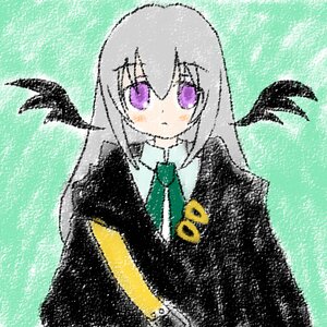 Rating: Safe Score: 0 Tags: 1girl bird black_wings eyebrows_visible_through_hair feathered_wings feathers green_neckwear image jacket long_hair looking_at_viewer necktie purple_eyes solo suigintou wings User: admin