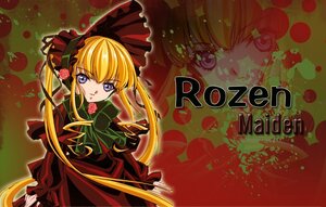 Rating: Safe Score: 0 Tags: 1girl blonde_hair blue_eyes bonnet bow bowtie dress flower green_bow image long_hair long_sleeves looking_at_viewer pink_rose red_dress rose shinku solo twintails User: admin